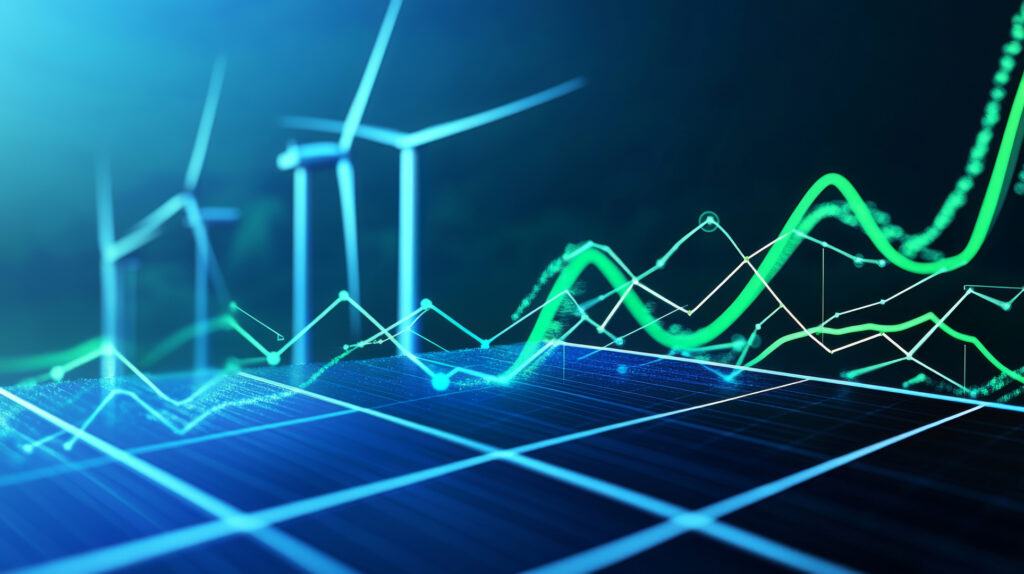 Solar and Wind Energy Market Analysis Graph AI Generated